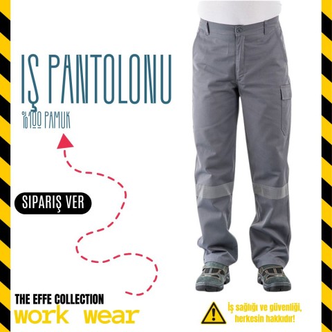 İş Pantolonu Gri - Toptan İş Kıyafeti