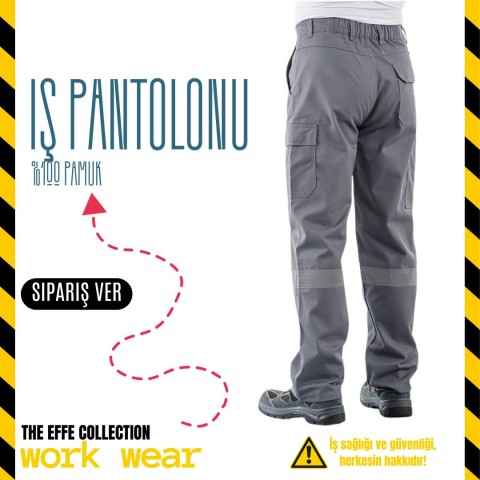 İş Pantolonu Gri - Toptan İş Kıyafeti