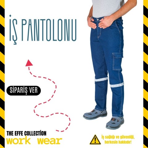 İş Pantolonu Likralı Kot - İş Kıyafeti- Numune