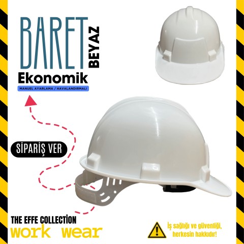 İşçi Baret Beyaz - İş Kıyafeti- Numune