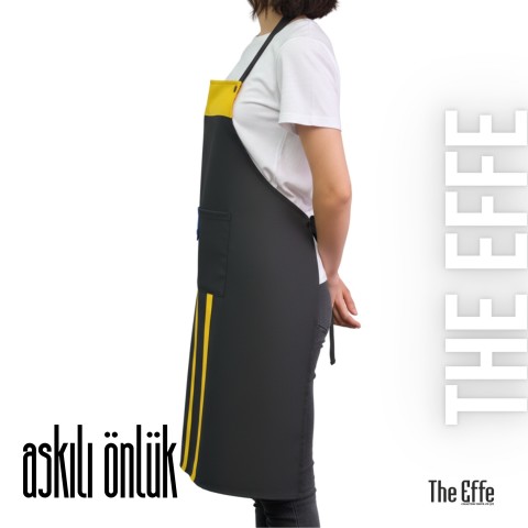 Mutfak-Aşçı Önlük Siyah-Sarı- İş Kıyafeti