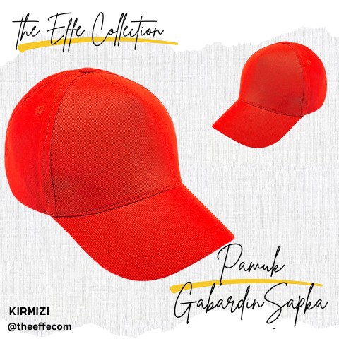 Şapka Gabardin  Kırmızı - Toptan Basic (Promosyon)