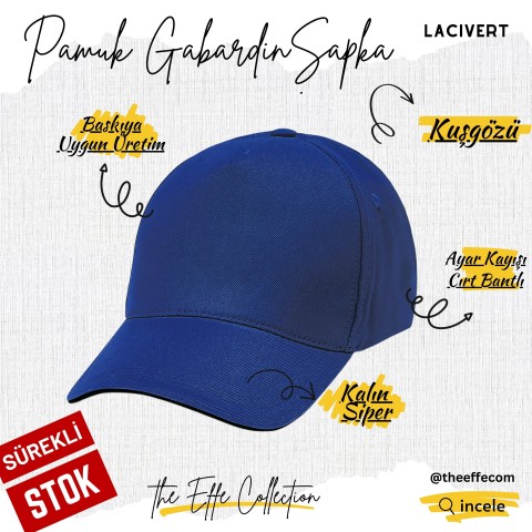 Şapka Gabardin  Lacivert - Toptan Basic (Promosyon)
