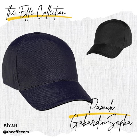 Şapka Gabardin  Siyah - Toptan Basic (Promosyon)