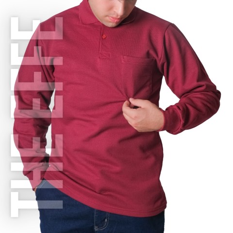 Polo Yaka Sweat Bordo - Toptan İş Kıyafeti