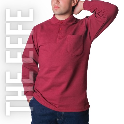 Polo Yaka Sweat Bordo - Toptan İş Kıyafeti