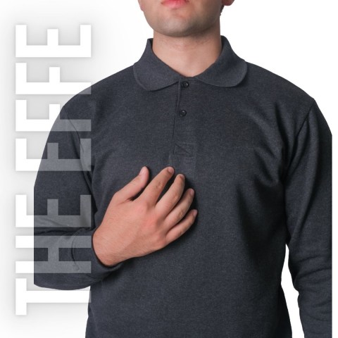 Polo Yaka Sweat Füme - Toptan İş Kıyafeti