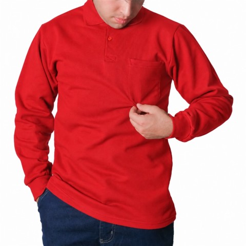 Polo Yaka Sweat Kırmızı - Toptan İş Kıyafeti