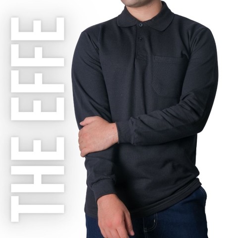 Polo Yaka Sweat Siyah - Toptan İş Kıyafeti