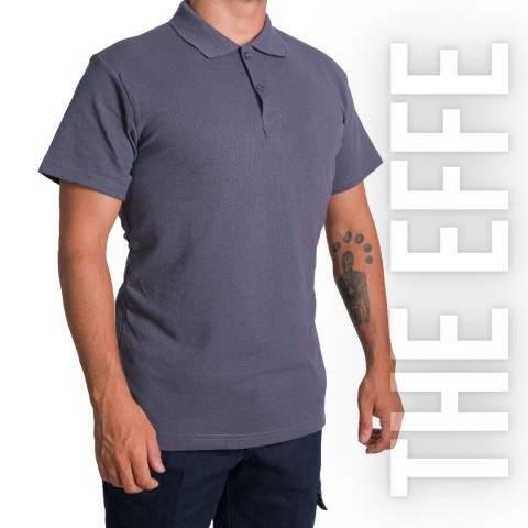 Polo Yaka T-shirt Antrasit Gri - Toptan Basic (Promosyon)