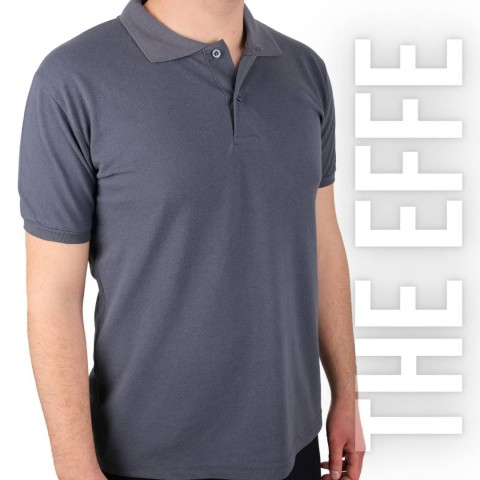 Polo Yaka T-shirt Antresit Gri - Toptan Premium- Numune