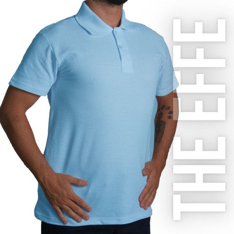 Polo Yaka T-shirt Bebe Mavisi - Basic (Promosyon)- Numune