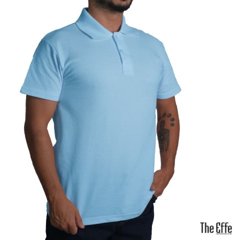 Polo Yaka T-shirt Bebe Mavisi - Toptan Basic (Promosyon)