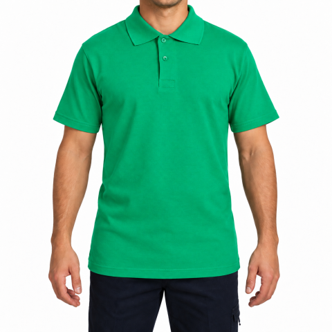 Polo Yaka T-shirt Benetton Yeşili- Toptan Basic (Promosyon)