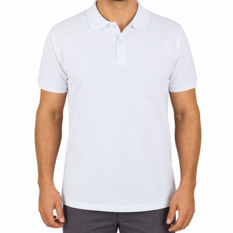 Polo Yaka T-shirt Beyaz - Premium- Numune