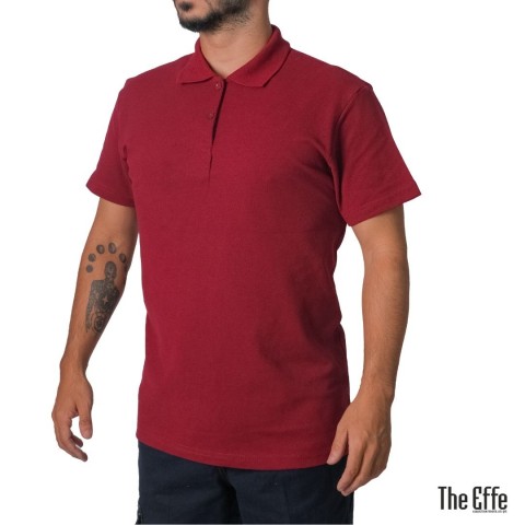 Polo Yaka T-shirt Bordo - Basic (Promosyon)- Numune