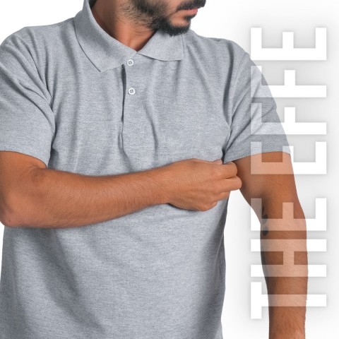 Polo Yaka T-shirt Gri - Basic (Promosyon)- Numune
