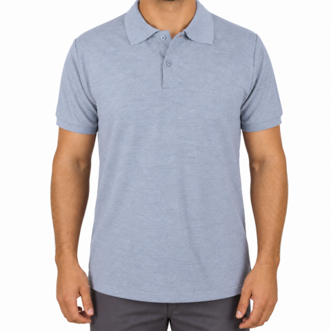 Polo Yaka T-shirt Gri - Premium- Numune
