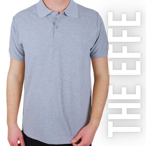 Polo Yaka T-shirt Gri - Premium- Numune