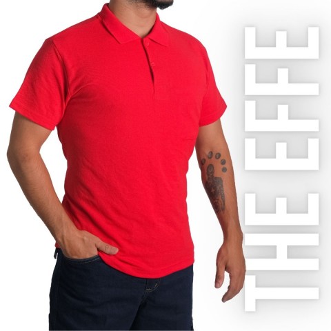 Polo Yaka T-shirt Kırmızı - Basic (Promosyon)- Numune