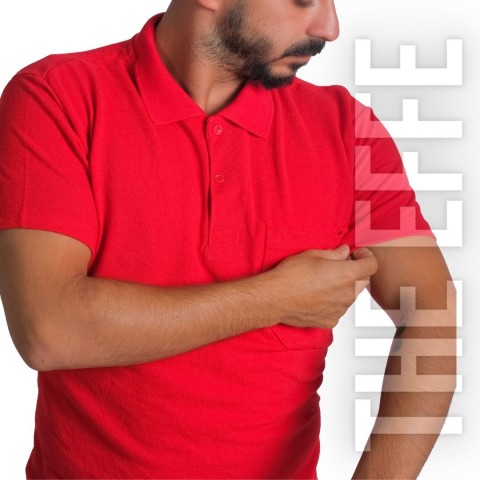 Polo Yaka T-shirt Kırmızı - Basic (Promosyon)- Numune