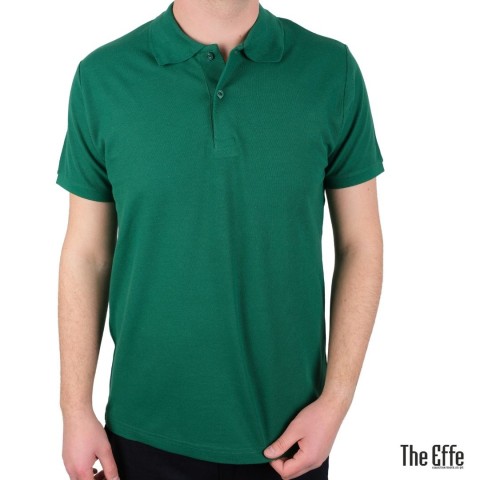 Polo Yaka T-shirt Koyu Yeşil - Toptan Premium- Numune