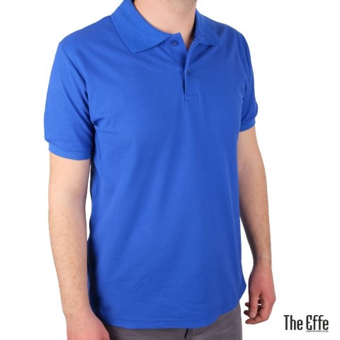 Polo Yaka T-shirt Saks Mavi- Toptan Premium