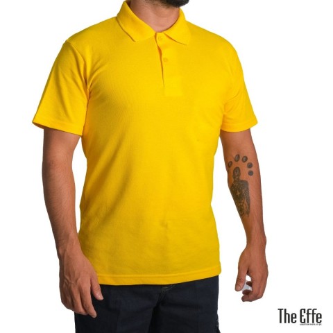 Polo Yaka T-shirt Sarı - Toptan Basic (Promosyon)