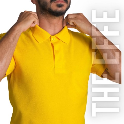 Polo Yaka T-shirt Sarı - Toptan Basic (Promosyon)