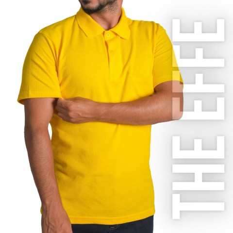 Polo Yaka T-shirt Sarı - Toptan Basic (Promosyon)