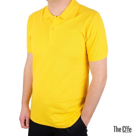 Polo Yaka T-shirt Sarı - Toptan Premium- Numune