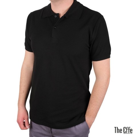 Polo Yaka T-shirt Siyah - Toptan Premium