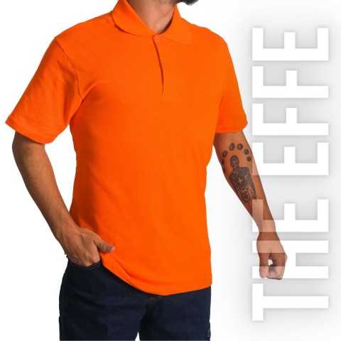 Polo Yaka T-shirt Turuncu - Basic (Promosyon)- Numune