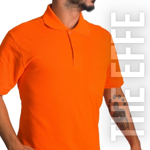 Polo Yaka T-shirt Turuncu - Basic (Promosyon)- Numune