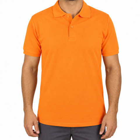 Polo Yaka T-shirt Turuncu - Toptan Premium- Numune