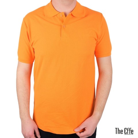 Polo Yaka T-shirt Turuncu - Toptan Premium- Numune