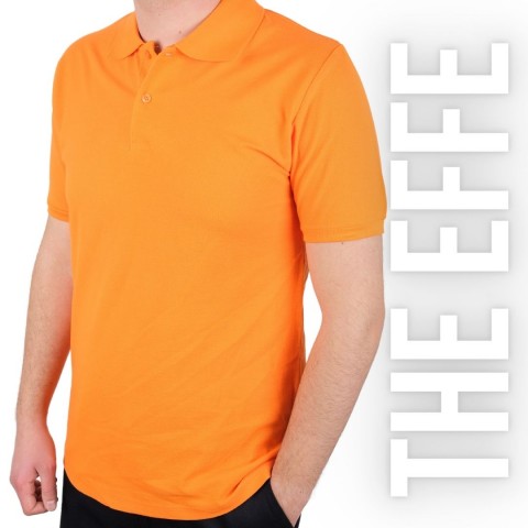 Polo Yaka T-shirt Turuncu - Toptan Premium- Numune