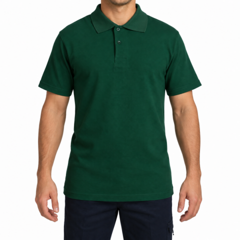 Polo Yaka T-shirt Yeşil - Toptan Basic (Promosyon)