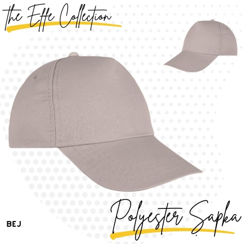 Şapka Polyester Bej- Toptan Basic (Promosyon)