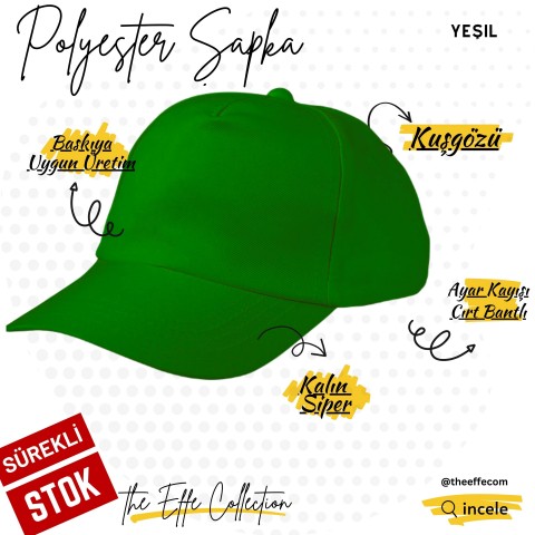 Polyester Şapka Yeşil