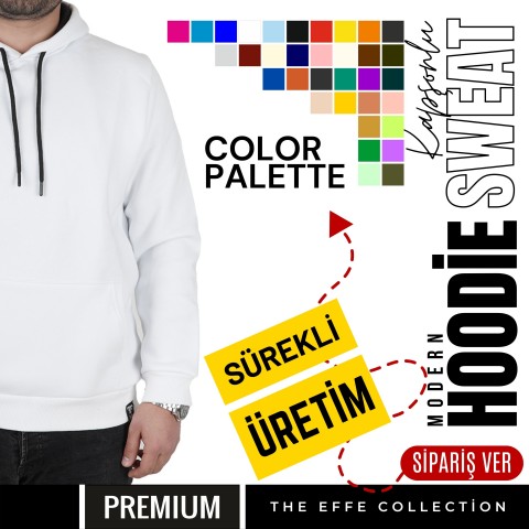 Premium Kapşonlu Sweatshirt Bordo 012