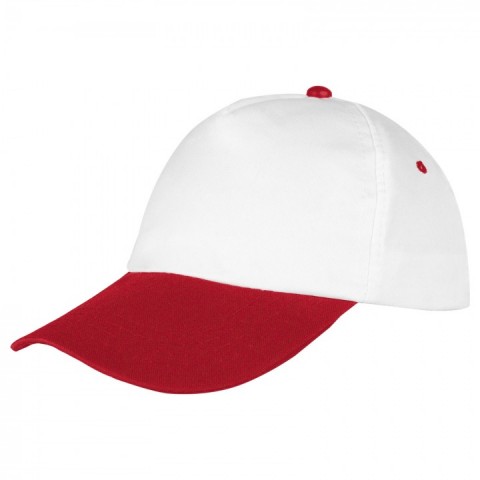 Şapka Polyester Beyaz/Kırmızı - Toptan Basic (Promosyon)