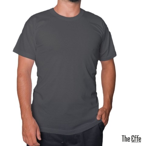 Sıfır Yaka T-shirt Antresit Gri - Company- Numune