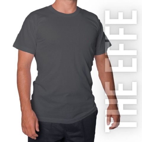 Sıfır Yaka T-shirt Antresit Gri - Company- Numune