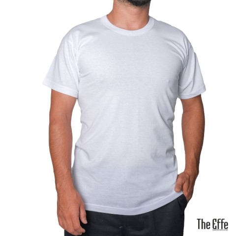 Sıfır Yaka T-shirt Beyaz - Company- Numune