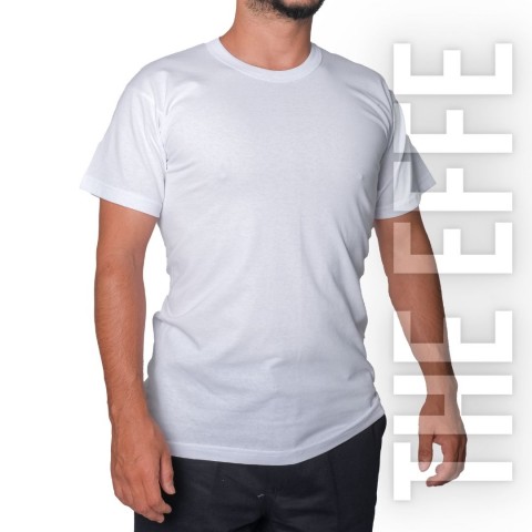 Sıfır Yaka T-shirt Beyaz - Company- Numune