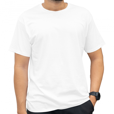 Sıfır Yaka T-shirt Beyaz - Premium- Numune