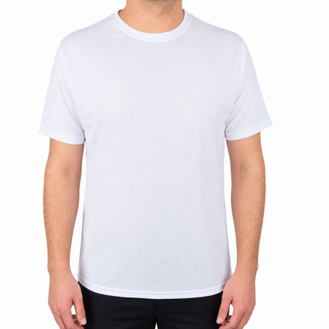 Sıfır Yaka T-shirt Beyaz - Toptan Dry Touch