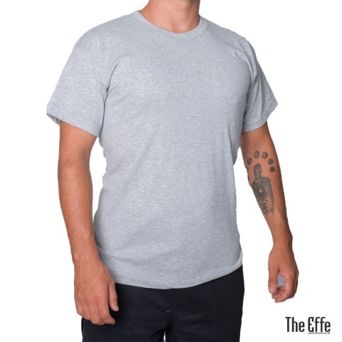 Sıfır Yaka T-shirt Gri - Company- Numune