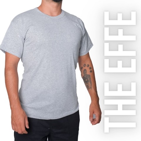 Sıfır Yaka T-shirt Gri - Toptan Company